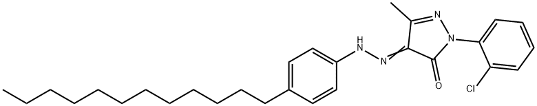 1-(2-chlorophenyl)-3-methyl-1H-pyrazole-4,5-dione 4-[(4-dodecylphenyl)hydrazone]  Structure