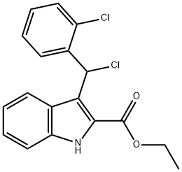 3-[CHLORO(2-CHLOROPHENYL)METHYL]-1H-INDOLE-2-CARBOXYLIC ACID ETHYL ESTER Structure
