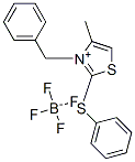 Thiazolium, 4-methyl-3-(phenylmethyl)-2-(phenylthio)-, tetrafluoroborate(1-) Structure