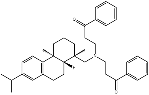 [1R-(1alpha,4abeta,10aalpha)]-3,3'-[[[1,2,3,4,9,10,10a-octahydro-1,4a-dimethyl-7-(1-methylethyl)-1-phenanthryl]methyl]imino]bispropiophenone  Structure