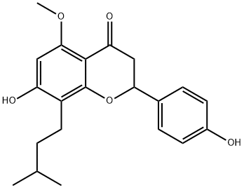 2,3-Dihydro-7-hydroxy-2-(4-hydroxyphenyl)-5-methoxy-8-(3-methylbutyl)-4H-1-benzopyran-4-one Structure
