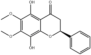 (S)-2,3-Dihydro-5,8-dihydroxy-6,7-dimethoxy-2-phenyl-4H-1-benzopyran-4-one Structure