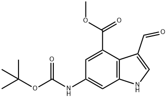 METHYL 6-N-BOC-AMINO-3-FORMYL-1H-INDOLE-4-CARBOXYLATE Structure