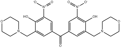 bis[4-hydroxy-3-(morpholin-4-ylmethyl)-5-nitro-phenyl]methanone Structure