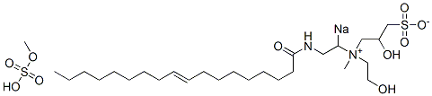 sodio(2-hydroxyethyl)[2-hydroxy-3-sulphonatopropyl](methyl)[2-[(1-oxooctadec-9-enyl)amino]ethyl]ammonium methyl sulphate Structure
