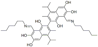 2,2'-Bi(8-hexyliminomethyl-4-isopropyl-3-methyl-1,6,7-naphthalenetriol) Structure