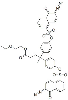 2-ethoxyethyl 4-[[(6-diazo-5,6-dihydro-5-oxo-1-naphthyl)sulphonyl]oxy]-gamma-[4-[[(6-diazo-5,6-dihydro-5-oxo-1-naphthyl)sulphonyl]oxy]phenyl]-gamma-methylbenzenebutyrate Structure