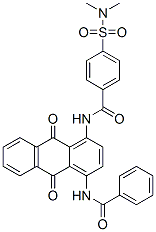 N-[4-(benzoylamino)-9,10-dihydro-9,10-dioxo-1-anthryl]-4-[(dimethylamino)sulphonyl]benzamide Structure