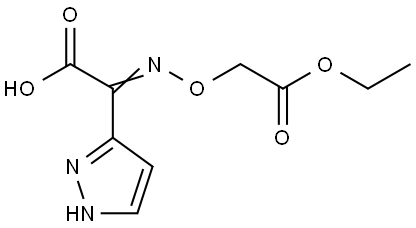 (2Z)-[(2-Ethoxy-2-oxoethoxy)imino]-(1H-pyrazol-5-yl)acetic acid Structure