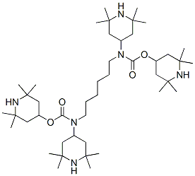 bis(2,2,6,6-tetramethyl-4-piperidyl) 1,6-hexanediylbis[(2,2,6,6-tetramethyl-4-piperidyl)carbamate]  Structure