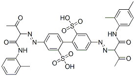 4-[[1-[[(2,4-dimethylphenyl)amino]carbonyl]-2-oxopropyl]azo]-4'-[[1-[[(2-methylphenyl)amino]carbonyl]-2-oxopropyl]azo][1,1'-biphenyl]-2,2'-disulphonic acid Structure