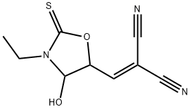Propanedinitrile, [(3-ethyl-4-hydroxy-2-thioxo-5-oxazolidinyl)methylene]- (9CI) Structure
