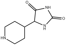 2,4-IMIDAZOLIDINEDIONE, 5-(4-PIPERIDINYL)- Structure
