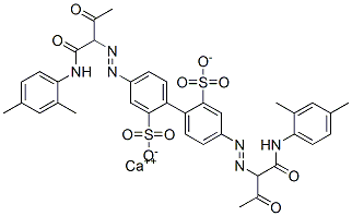 calcium 4,4'-bis[[1-[[(2,4-dimethylphenyl)amino]carbonyl]-2-oxopropyl]azo][1,1'-biphenyl]-2,2'-disulphonate Structure
