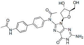 Guanosine, 8-(acetyl(4'-(acetylamino)(1,1'-biphenyl)-4-yl)amino)-2'-deoxy- Structure