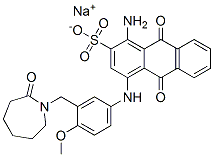 sodium 1-amino-4-[[3-[(hexahydro-2-oxo-1H-azepin-1-yl)methyl]-4-methoxyphenyl]amino]-9,10-dihydro-9,10-dioxoanthracene-2-sulphonate Structure