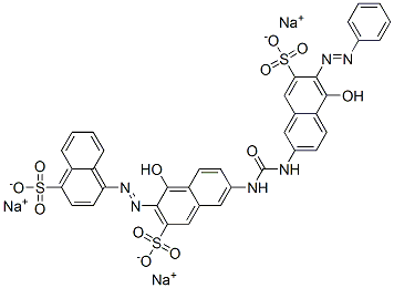4-[[1-hydroxy-6-[[[[5-hydroxy-6-(phenylazo)-7-sulpho-2-naphthyl]amino]carbonyl]amino]-3-sulpho-2-naphthyl]azo]naphthalene-1-sulphonic acid, sodium salt Structure