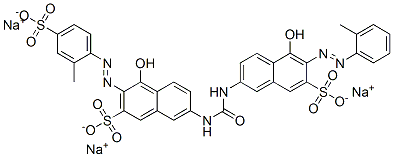 4-hydroxy-7-[[[[5-hydroxy-6-[(o-tolyl)azo]-7-sulpho-2-naphthyl]amino]carbonyl]amino]-3-[(2-methyl-4-sulphophenyl)azo]naphthalene-2-sulphonic acid, sodium salt Structure