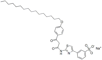 sodium 3-[2-[[3-[4-(hexadecyloxy)phenyl]-1,3-dioxopropyl]amino]thiazol-4-yl]benzenesulphonate  Structure