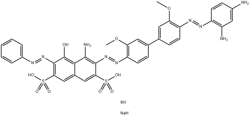4-amino-3-[[4'-[(2,4-diaminophenyl)azo]-3,3'-dimethoxy[1,1'-biphenyl]-4-yl]azo]-5-hydroxy-6-(phenylazo)naphthalene-2,7-disulphonic acid, potassium sodium salt  Structure