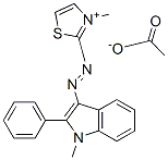 3-methyl-2-[(1-methyl-2-phenyl-1H-indol-3-yl)azo]thiazolium acetate Structure