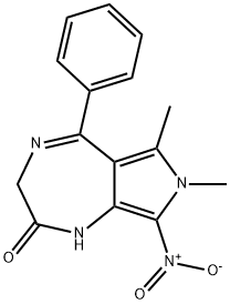 Pyrrolo(3,4-e)-1,4-diazepin-2(1H)-one, 3,7-dihydro-6,7-dimethyl-8-nitr o-5-phenyl- Structure
