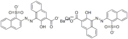 3-hydroxy-4-[(1-sulpho-2-naphthyl)azo]-2-naphthoic acid, barium calcium salt Structure