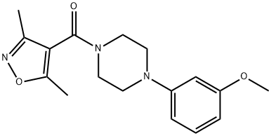 Methanone, (3,5-dimethyl-4-isoxazolyl)[4-(3-methoxyphenyl)-1-piperazinyl]- Structure