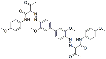 2,2'-[(3,3'-dimethoxy[1,1'-biphenyl]-4,4'-diyl)bis(azo)]bis[N-(4-methoxyphenyl)-3-oxobutyramide] Structure