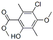 methyl 3-chloro-2,5-dimethyl-6-hydroxy-p-anisate Structure