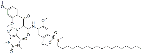 N-[2,5-diethoxy-4-[(methyloctadecylamino)sulphonyl]phenyl]-alpha-(2,4-dimethoxybenzoyl)-1,2,3,6-tetrahydro-1,3-dimethyl-2,6-dioxo-7H-purine-7-acetamide Structure