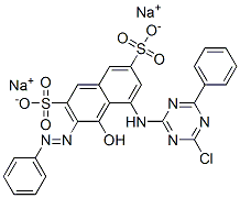 disodium 5-[(4-chloro-6-phenyl-1,3,5-triazin-2-yl)amino]-4-hydroxy-3-(phenylazo)naphthalene-2,7-disulphonate Structure