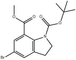 1H-Indole-1,7-dicarboxylic acid, 5-broMo-2,3-dihydro-, 1-(1,1-diMethylethyl) 7-Methyl ester