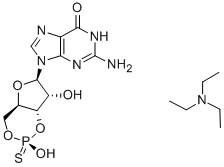 GUANOSINE 3',5'-CYCLIC MONOPHOSPHOROTHIOATE, RP-ISOMER, TRIETHYLAMMONIUM SALT Structure