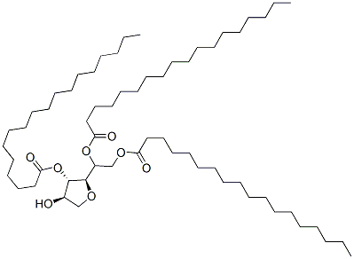 [(2R,3S,4R)-2-(1,2-dioctadecanoyloxyethyl)-4-hydroxy-oxolan-3-yl] octadecanoate Structure