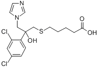 5-((2-(2,4-Dichlorophenyl)-2-hydroxy-3-(1H-imidazol-1-yl)propyl)thio)p entanoic acid Structure
