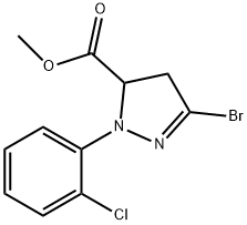 1H-Pyrazole-5-carboxylic acid, 3-broMo-1-(2-chlorophenyl)-4,5-dihydro-, Methyl ester Structure