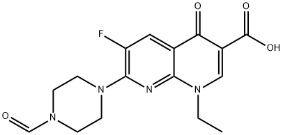 1-ETHYL-6-FLUORO-7-(4-FORMYL-PIPERAZIN-1-YL)-4-OXO-1,4-DIHYDRO-[1,8]NAPHTHYRIDINE-3-CARBOXYLIC ACID Structure
