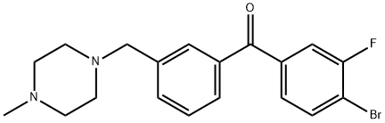 4-BROMO-3-FLUORO-3'-(4-METHYLPIPERAZINOMETHYL) BENZOPHENONE Structure