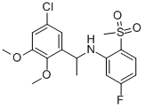 N-(1-(5-CHLORO-2,3-DIMETHOXYPHENYL)ETHYL)-5-FLUORO-2-(METHYLSULFONYL)BENZENAMINE Structure