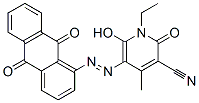 3-Pyridinecarbonitrile,  5-[(9,10-dihydro-9,10-dioxo-1-anthracenyl)azo]-1-ethyl-1,2-dihydro-6-hydroxy-4-methyl-2-oxo-  (9CI) Structure