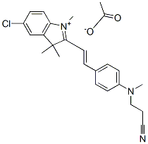 5-chloro-2-[2-[4-[(2-cyanoethyl)methylamino]phenyl]vinyl]-1,3,3-trimethyl-3H-indolium acetate Structure