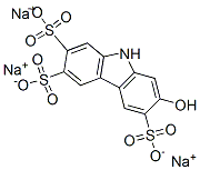 7-hydroxy-9H-carbazole-2,3,6-trisulphonic acid, sodium salt Structure