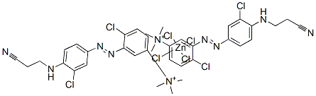 bis[4-chloro-3-[[3-chloro-4-[(2-cyanoethyl)amino]phenyl]azo]-N,N,N-trimethylanilinium] tetrachlorozincate Structure