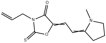 3-allyl-5-[(1-methylpyrrolidin-2-ylidene)ethylidene]-2-thioxooxazolidin-4-one Structure