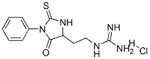 [2-(5-oxo-1-phenyl-2-thioxoimidazolidin-4-yl)ethyl]guanidine monohydrochloride Structure