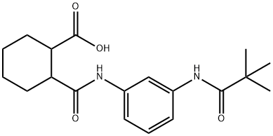 2-({3-[(2,2-DIMETHYLPROPANOYL)AMINO]-ANILINO}CARBONYL)CYCLOHEXANECARBOXYLIC ACID Structure