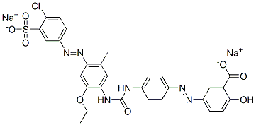 disodium 5-[[4-[[[[4-[(4-chloro-3-sulphonatophenyl)azo]-2-ethoxy-5-tolyl]amino]carbonyl]amino]phenyl]azo]salicylate  Structure
