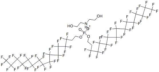 bis(2-hydroxyethyl)ammonium bis(3,3,4,4,5,5,6,6,7,7,8,8,9,9,10,10,11,11,12,12,13,13,14,14,15,15,16,16,16-nonacosafluorohexadecyl) phosphate Structure