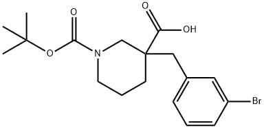 1-N-BOC-3-(3-BROMOBENZYL) PIPERIDINE-3-CARBOXYLIC ACID Structure